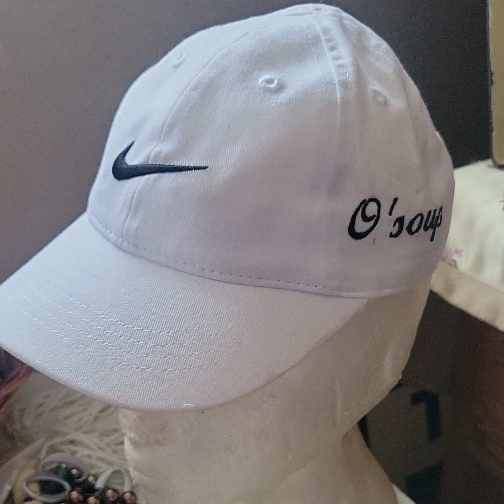 Nike White Cap with Black Swoosh